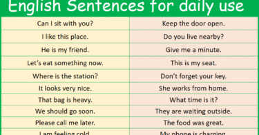 100 English Sentences for daily use for Beginners
