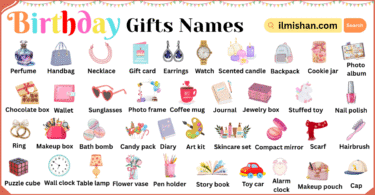 Birthday Gifts Names in English for Kids with Their Pictures