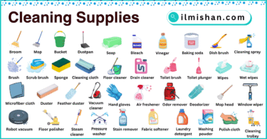 Cleaning Supplies names in English with their Pictures