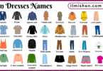 List of Men Dresses Names in English with Their Pictures