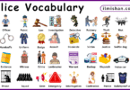 Police vocabulary words in English with their Pictures
