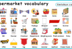 Supermarket Vocabulary Words in English with their Pictures