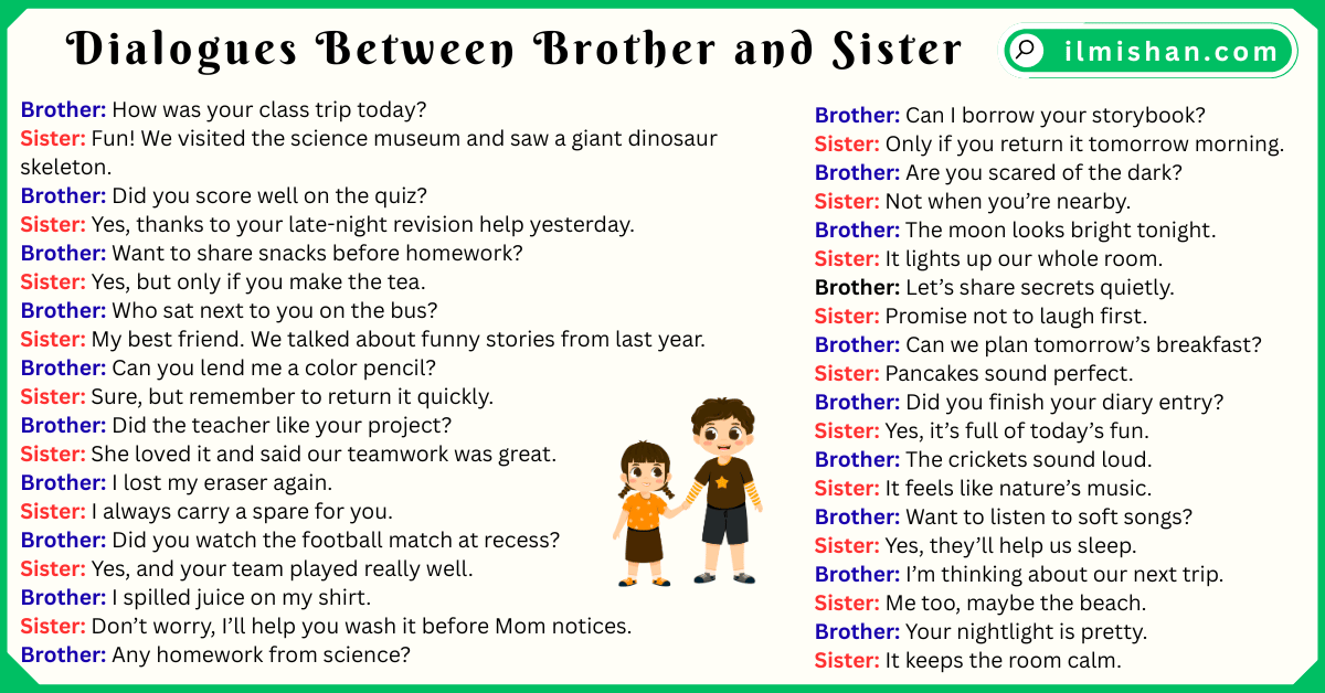Dialogues Between Brother and Sister in English and Pictures