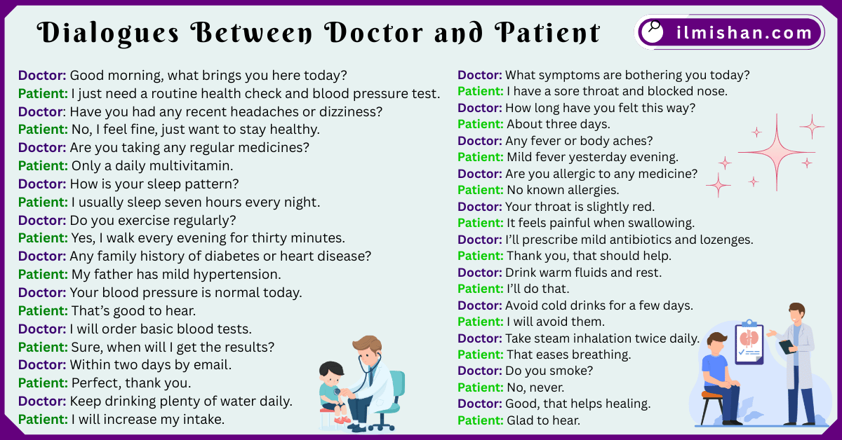 Dialogues Between Doctor and Patient in English and Pictures