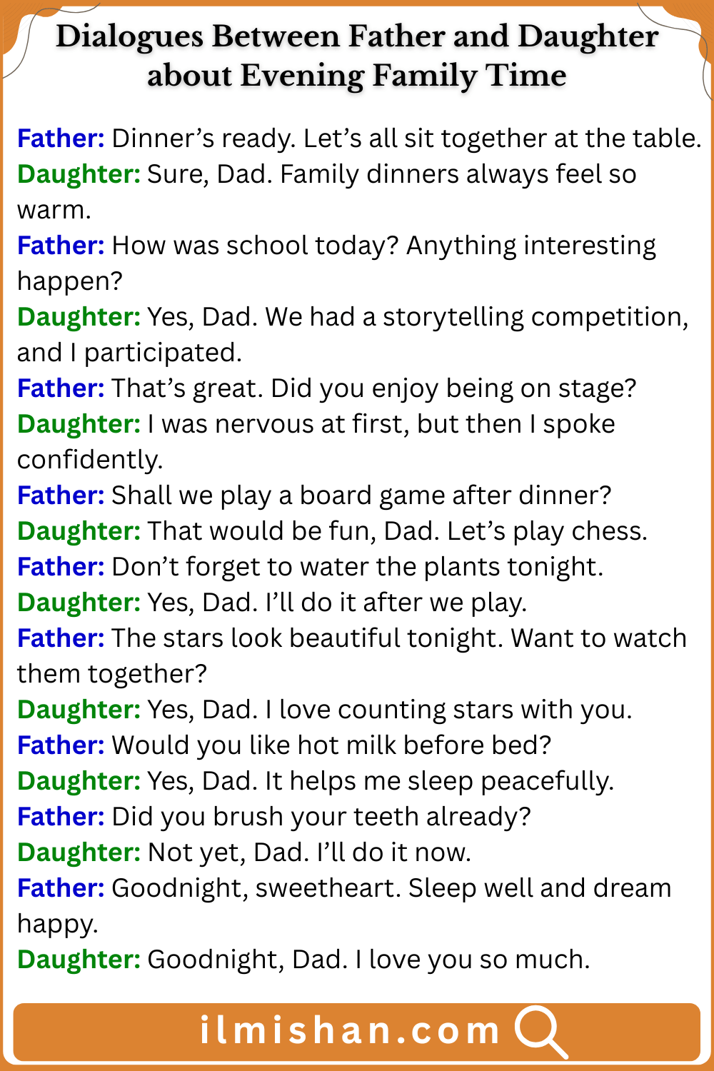 Dialogue about Evening Family Time