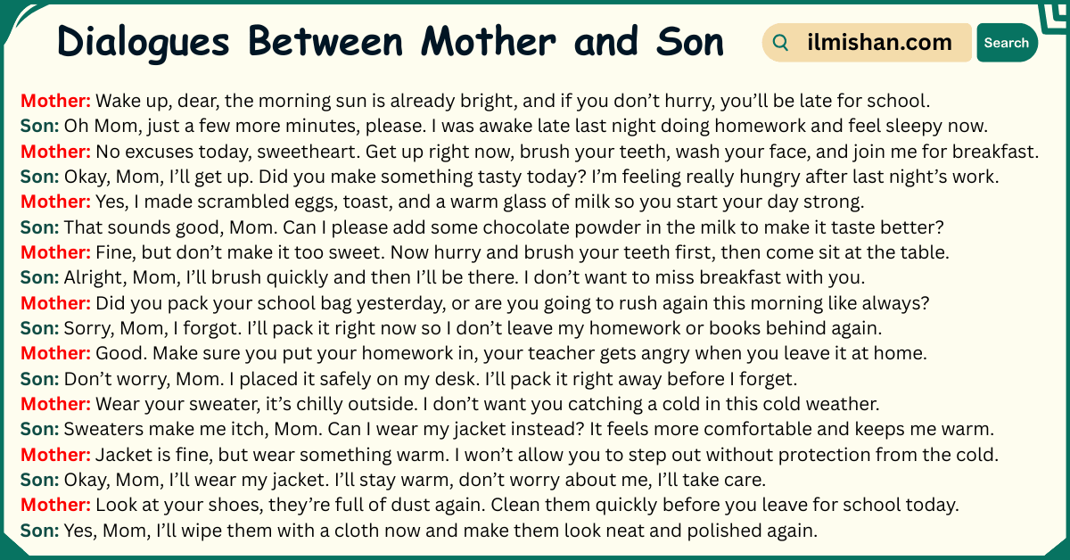 Dialogues Between Mother and Son in English and Pictures