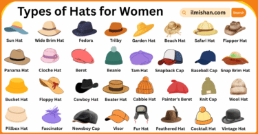 60 Types of Hats for Women in English and Pictures