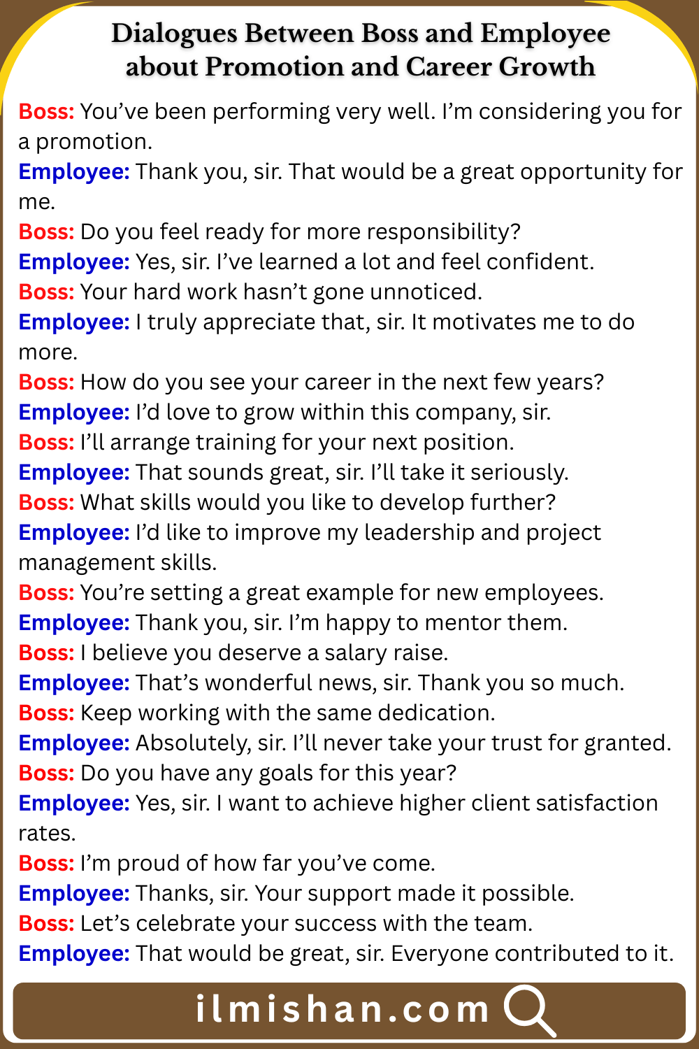 Dialogue about Promotion and Career Growth