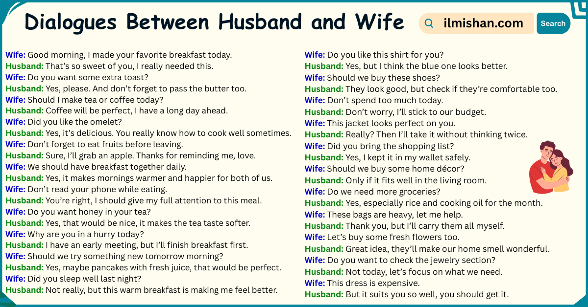 Dialogues Between Husband and Wife in English and Pictures