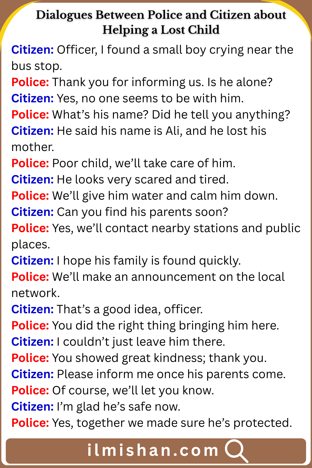 Dialogue about Helping a Lost Child