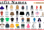 List of Outfit Names in English with Their Pictures
