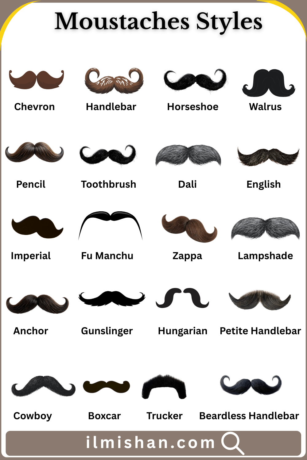 Moustaches Styles and Their Names and Pictures