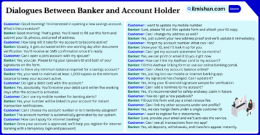 Dialogues Between Banker and Account Holder in English