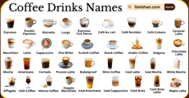 Types of Coffee Drinks with Names in English and Pictures