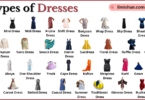 Types of Dresses with Names in English with Pictures