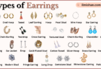 Types of Earrings with Names in English with Pictures