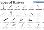 Types of Knives with Names in English with Pictures