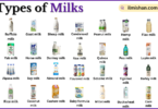 Types of Milks with Names in English with Pictures