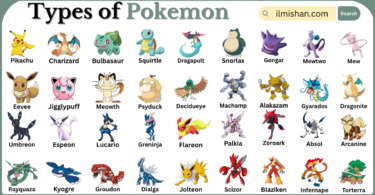 Types of Pokemon with Names in English with Pictures