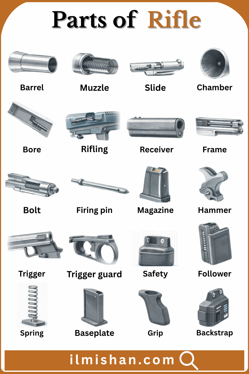 Rifle Parts Names in English with there Pictures