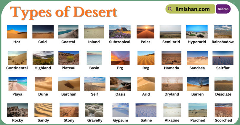 Types of Desert with Names in English with Pictures