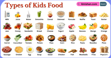 Types of Kids Food with Names in English with Pictures