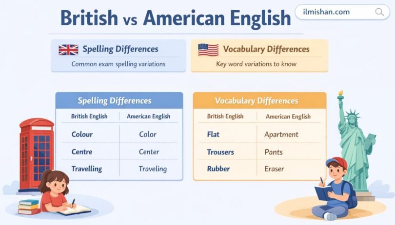 British vs American English in Exams and Education